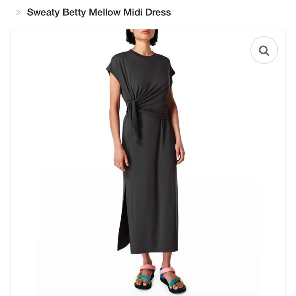 🎆Sweaty Betty Mellow Midi Dress NWT Black